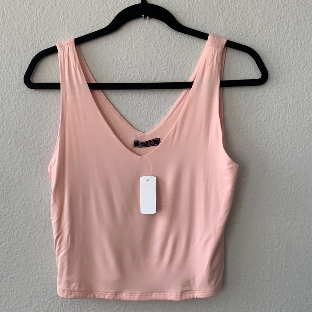NWT New With Tags- Misso - Blush Pink Crop Top - Size Large